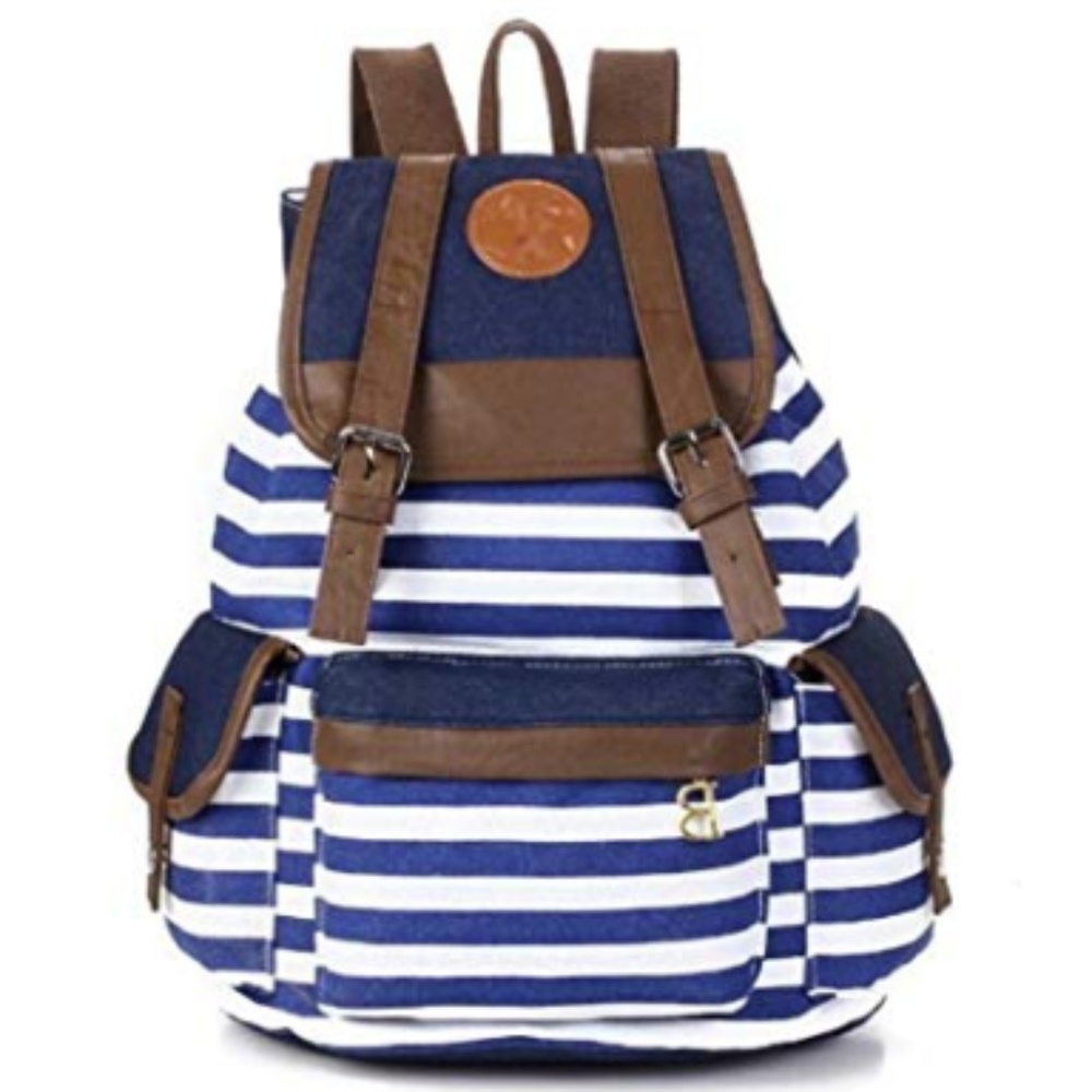 🎉HP🎉NEW Unisex Striped Canvas Backpack